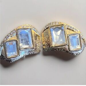 Vintage Glass Clip Earrings